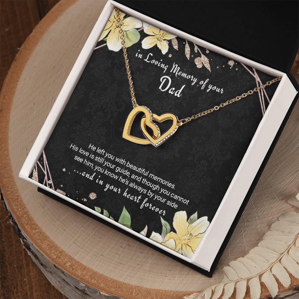 Bereavement Gift Loss Of Dad Twin Hearts Necklace In Memory Of Father Interlocking Hearts Necklace