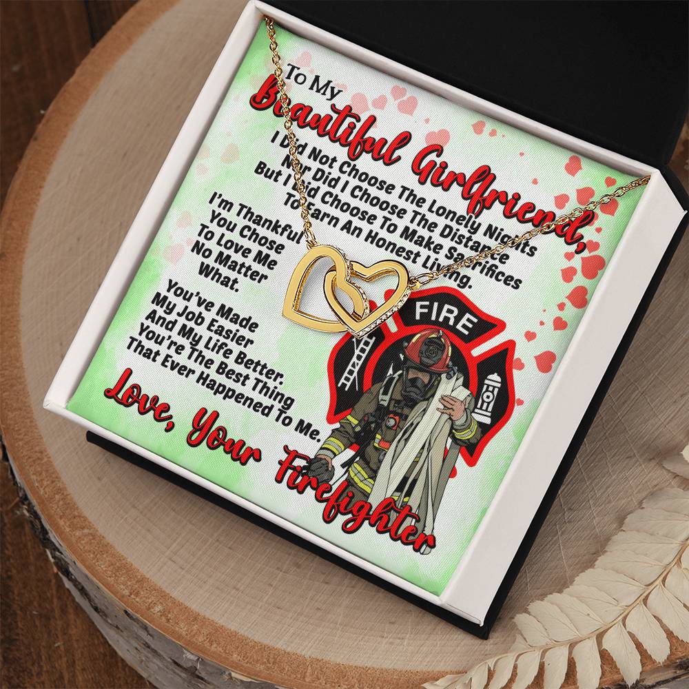 Firefighter'S Girlfriend- Interlocking Heart Necklace Interlocking Hearts Necklace