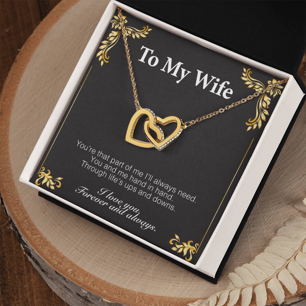 To My Wife - Luxury Interlocking Hearts Lovecube Interlocking Hearts Necklace