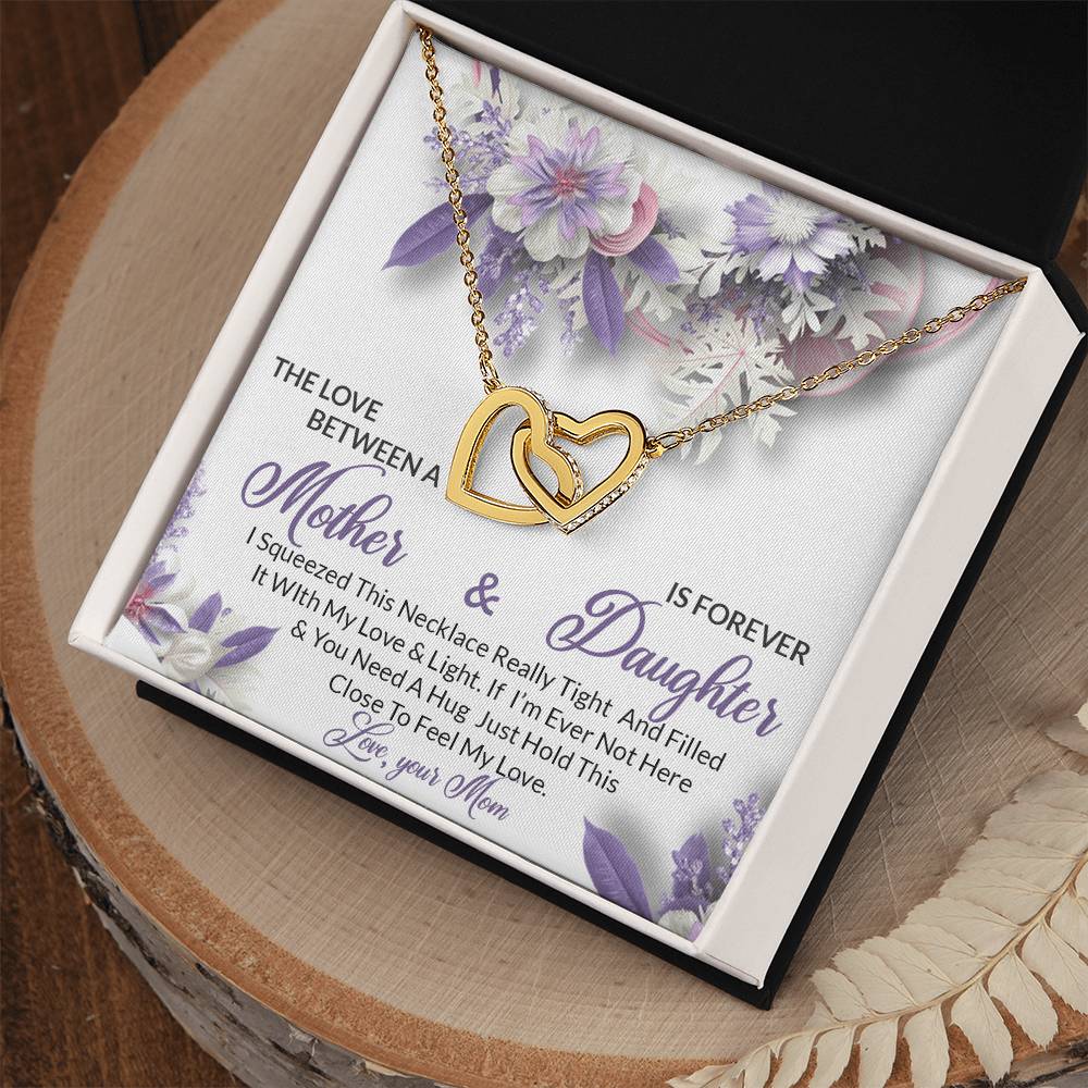 To My Daughter From Mother Interlocking Hearts Necklace Mother To Daughter Gift Birthday Gift To Daughter From Mother Daughter Necklace