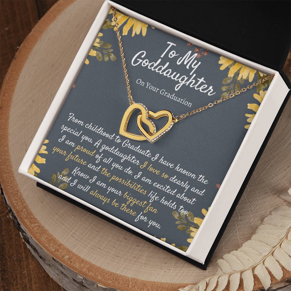 Goddaughter Graduation Gift Interlocking Necklace Meaningful Goddaughter Gift Gift From Godmother Unique Gift For Goddaughter Graduation Interlocking Hearts Necklace
