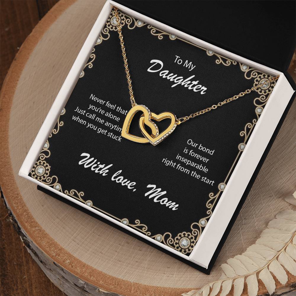 Necklace For Daughter To Call Mom When Stuck Interlocking Hearts Necklace