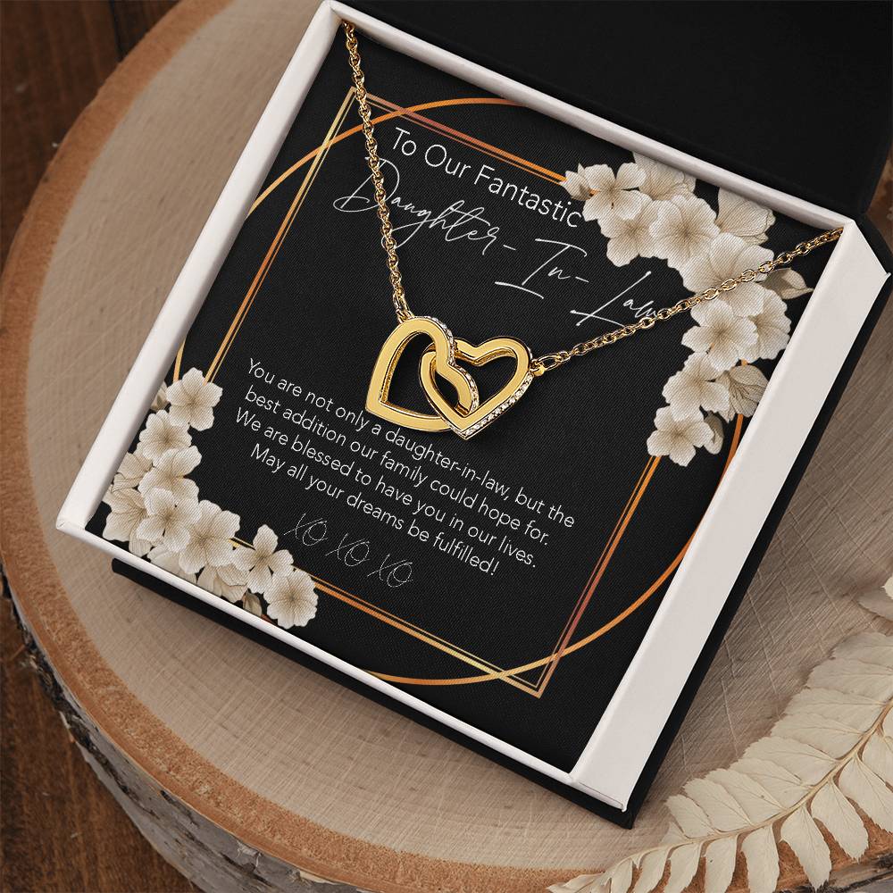 Interlocking Hearts Necklace To My Daughter-In-Law My Daughter-In-Heart Bonus Daughter Gift Daughter-In-Law Necklace Daughter-In-Law