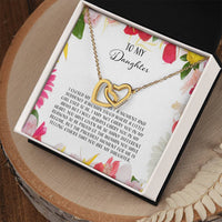 To My Daughter I Close My Eyes For A Moment - Floral Interlocking Hearts Necklace