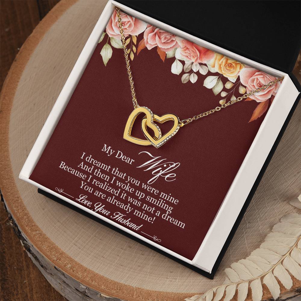 My Dear Wife Interlocking Hearts Necklace Message Card