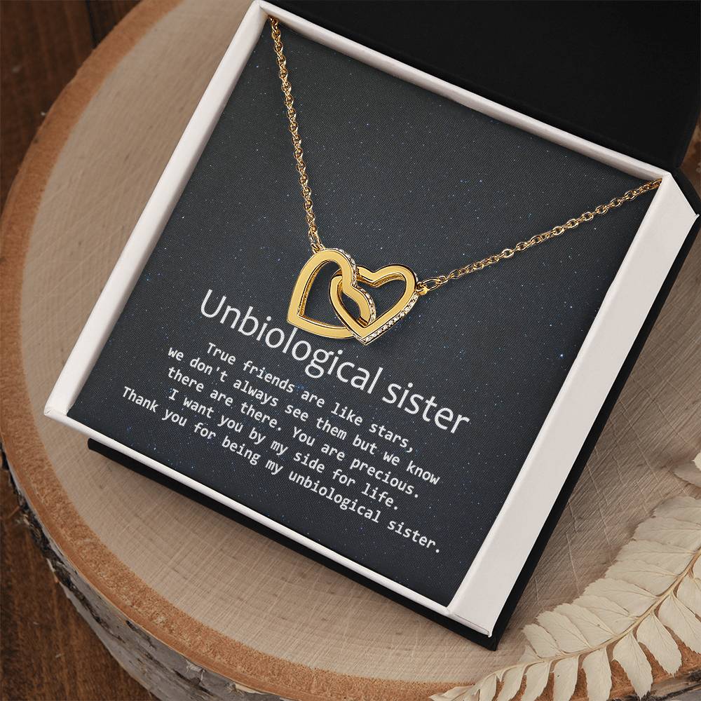 Unbiological Sister Necklace Soul Sister Sorority Sister Sister In Law Necklace Interlocking Hearts Necklace