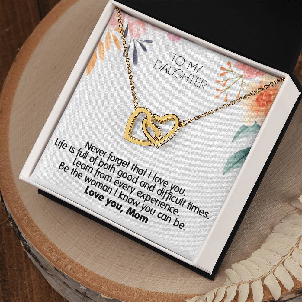 Mom ! Perfect Gift For Your Daughter - Unique Necklace Interlocking Hearts Necklace