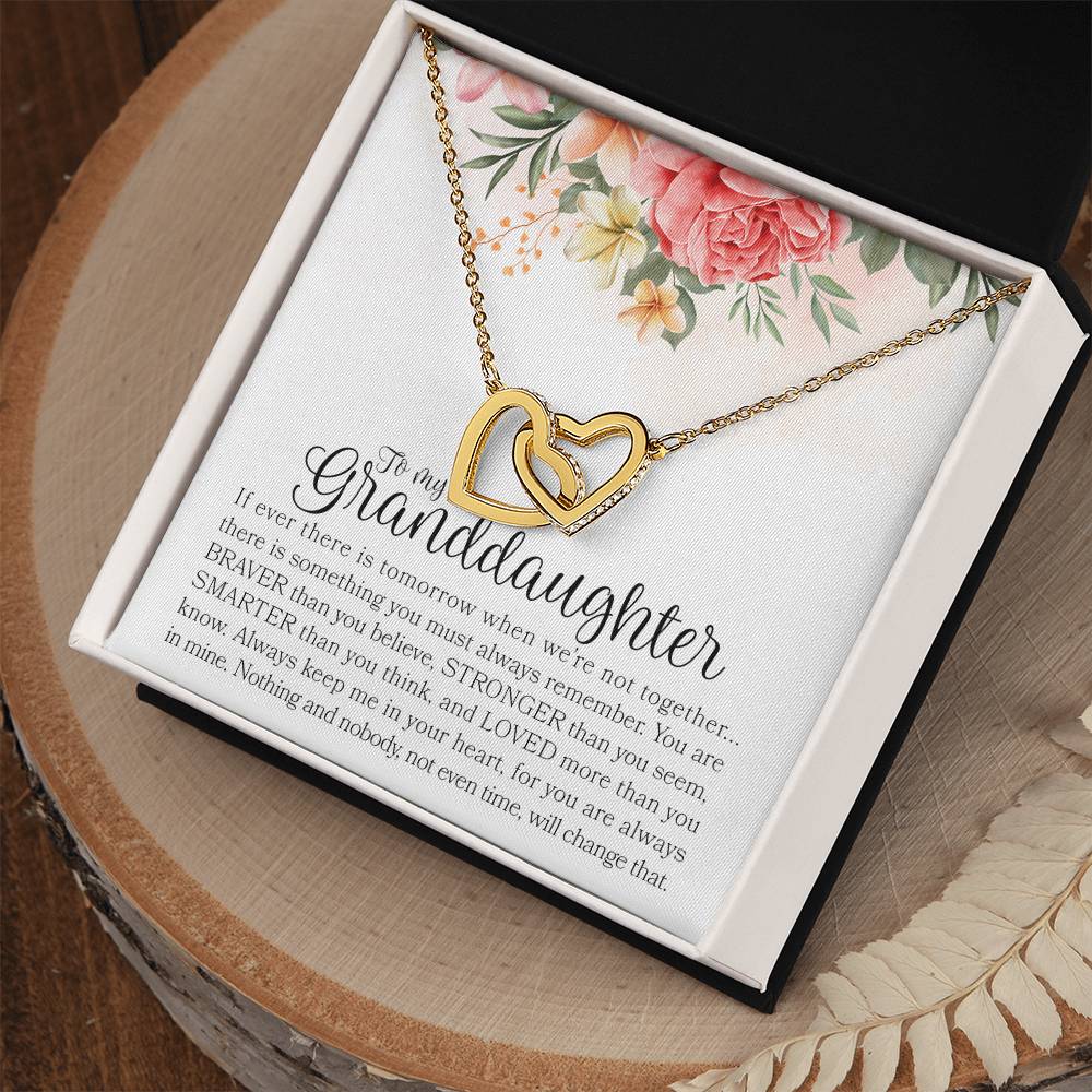 To My Granddaughter Necklace Gift For Granddaughter Granddaughter Graduation Gift Interlocking Hearts Necklace