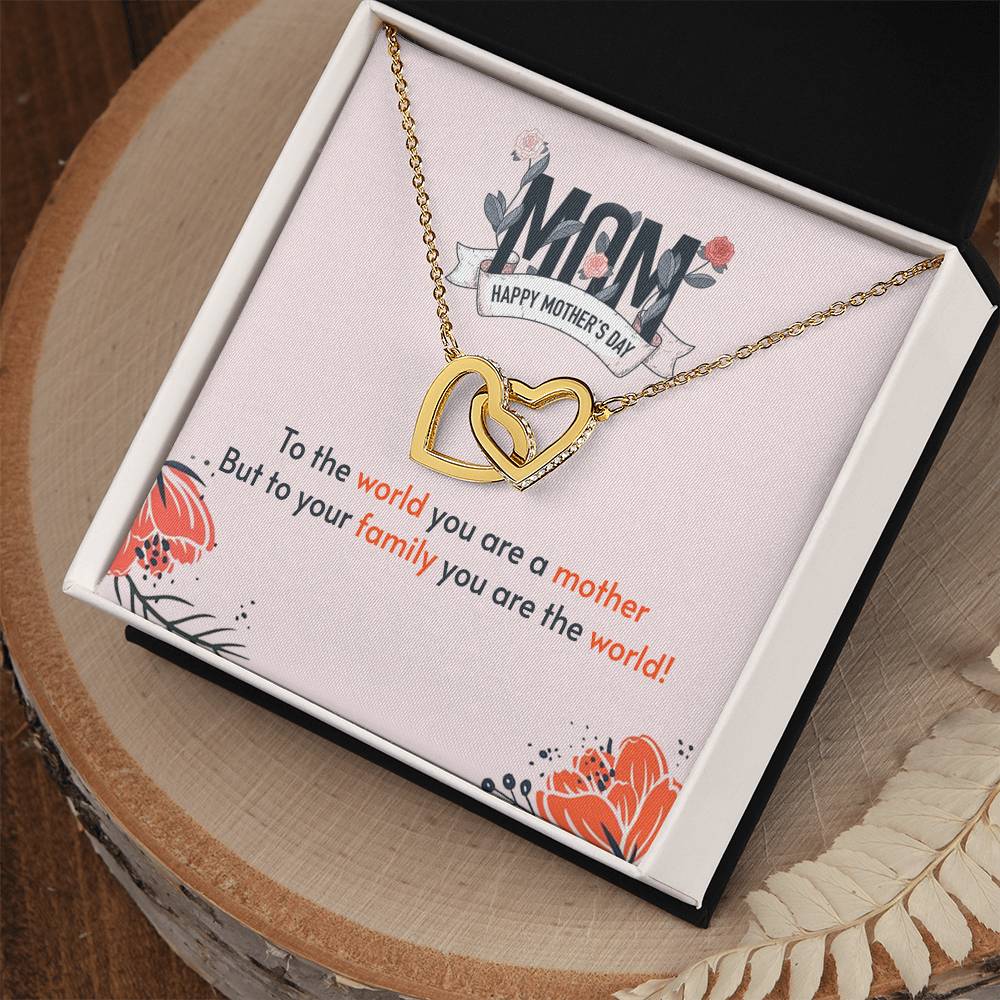 Interlocking Hearts Necklace For Mother'S Day