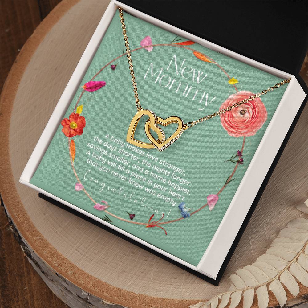 Mom To Be Necklace New Mom Necklace First Time Mom Necklace Pregnancy Gift New Mom Gift New Mommy Gift New Mom Gift Jewelry Interlocking Hearts Necklace