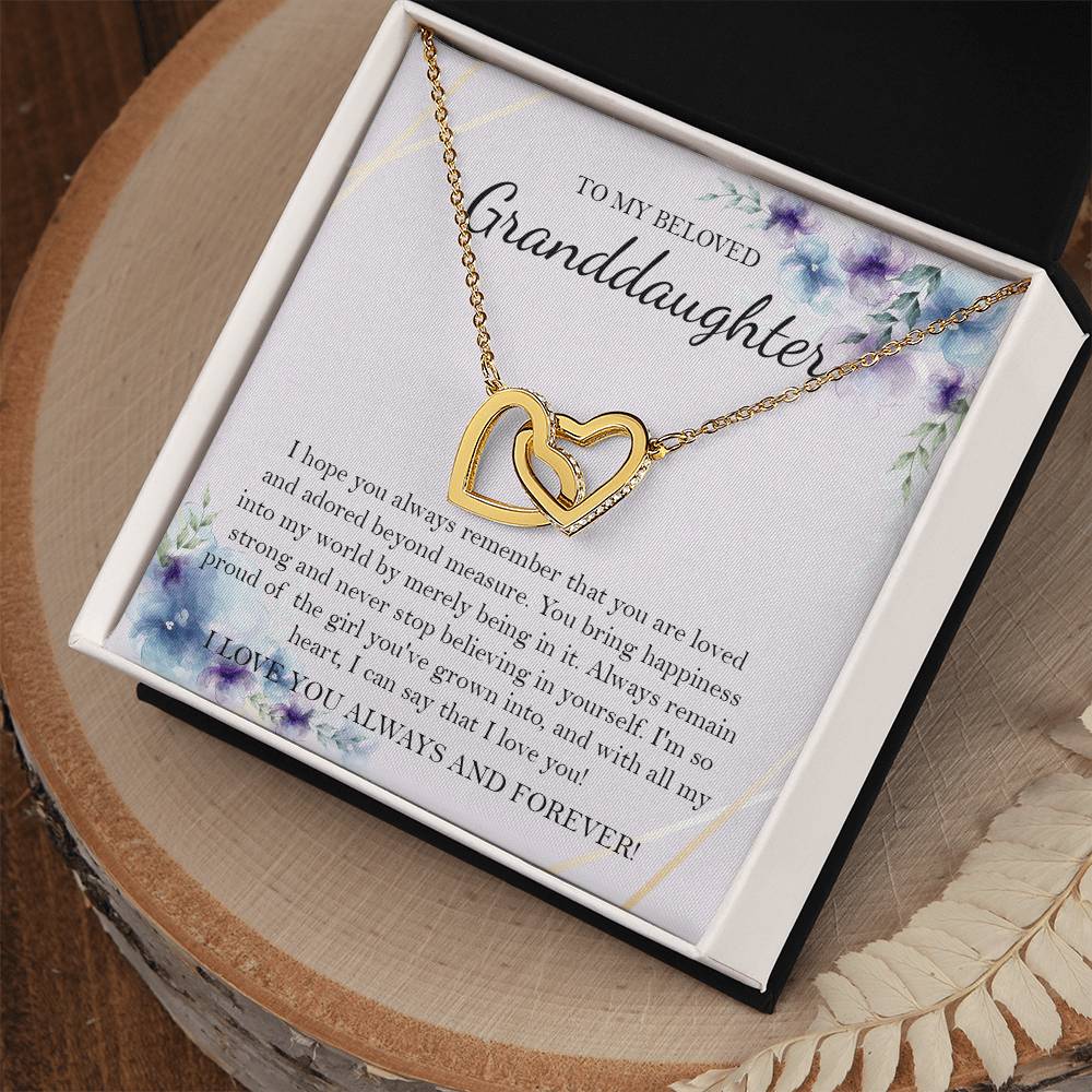 To My Beloved Granddaughter Necklace Gift For Granddaughter Granddaughter Birthday Gift Graduation Gift Interlocking Hearts Necklace
