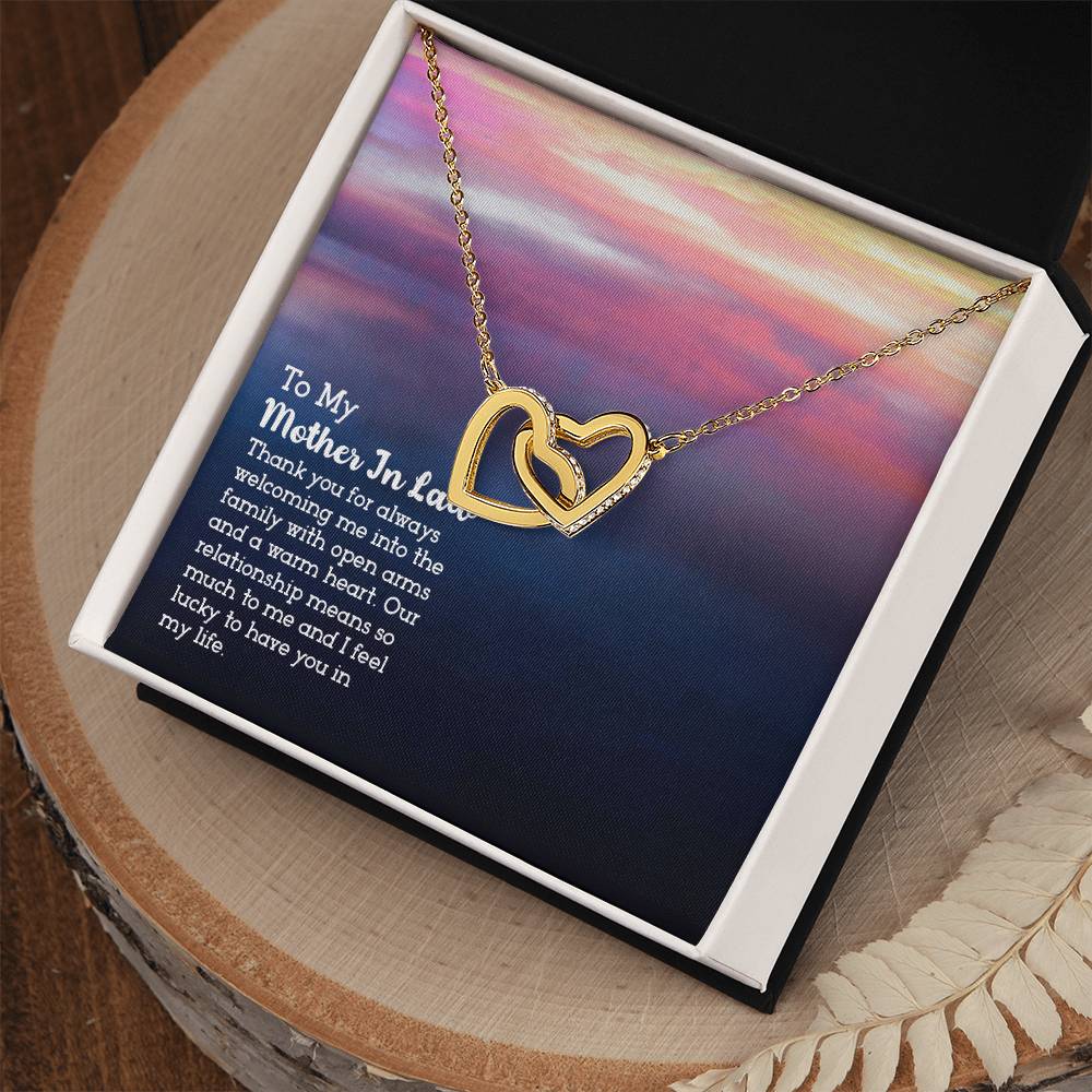 To My Mother-In-Law - Interlocking Hearts Necklace