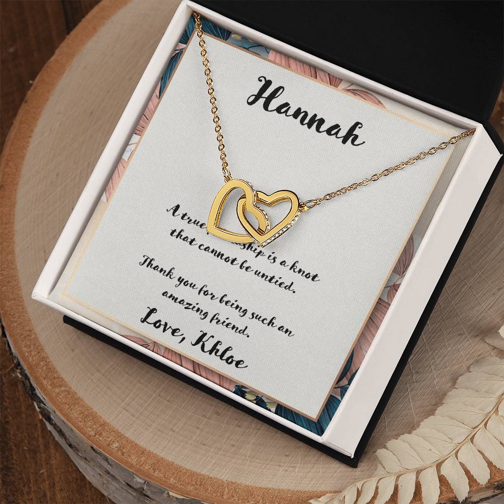 A True Friendship Interlocking Hearts Necklace