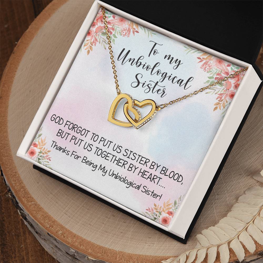 Unbiological Sister Necklace Soul Sister Best Friend Gift Bff Gift Interlocking Hearts Necklace