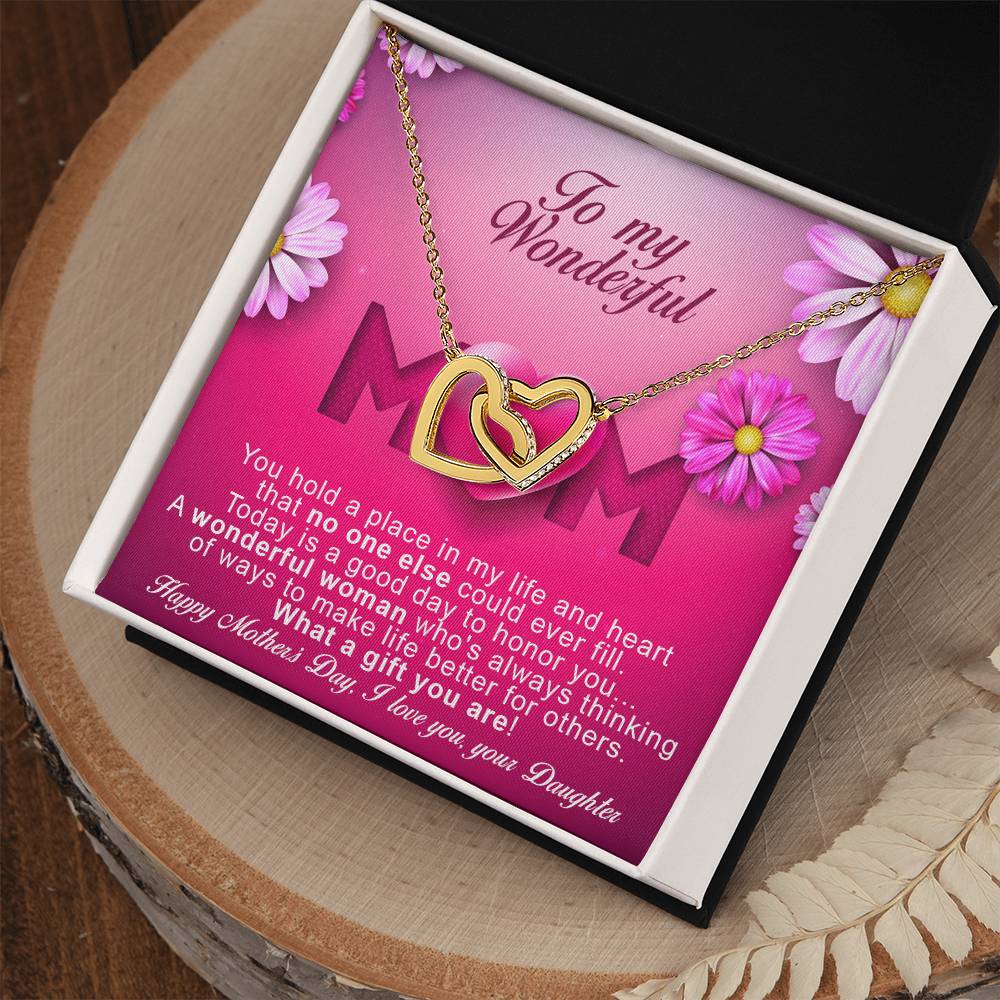 Daughters ! Perfect Mother'S Day Necklace Gift Interlocking Hearts Necklace