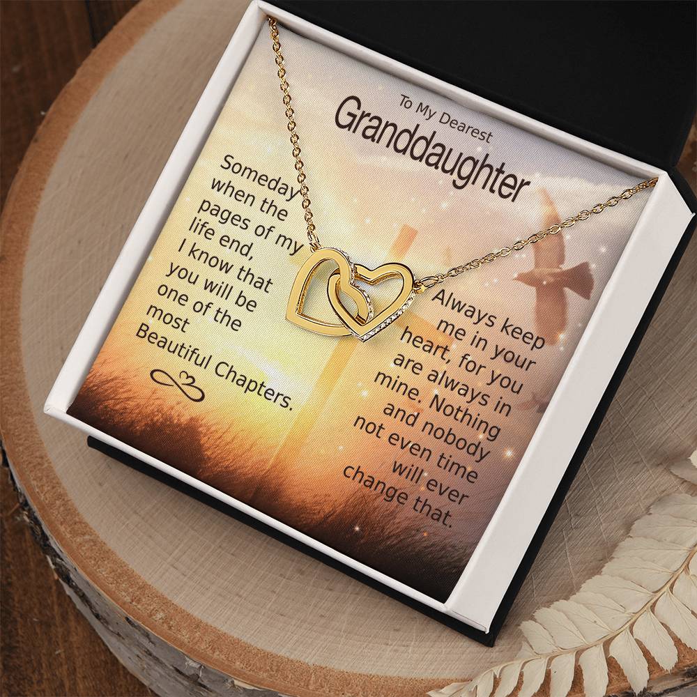 To My Granddaughter – Heart Melt Message Interlocking Heart Necklace💓 Interlocking Hearts Necklace