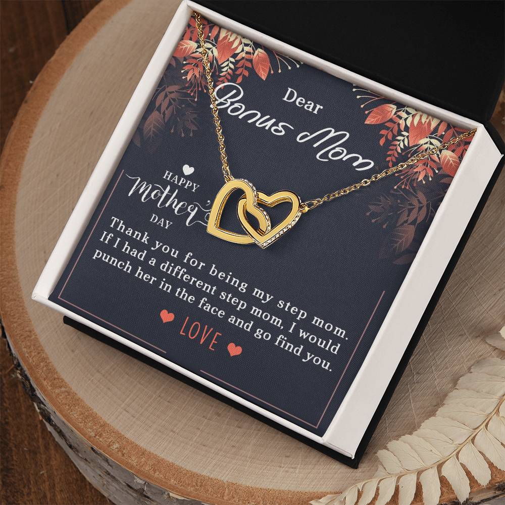 Bonus Mom Interlocking Hearts Necklace