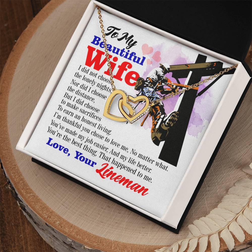 Lineman'S Wife - Interlocking Heart Necklace Interlocking Hearts Necklace