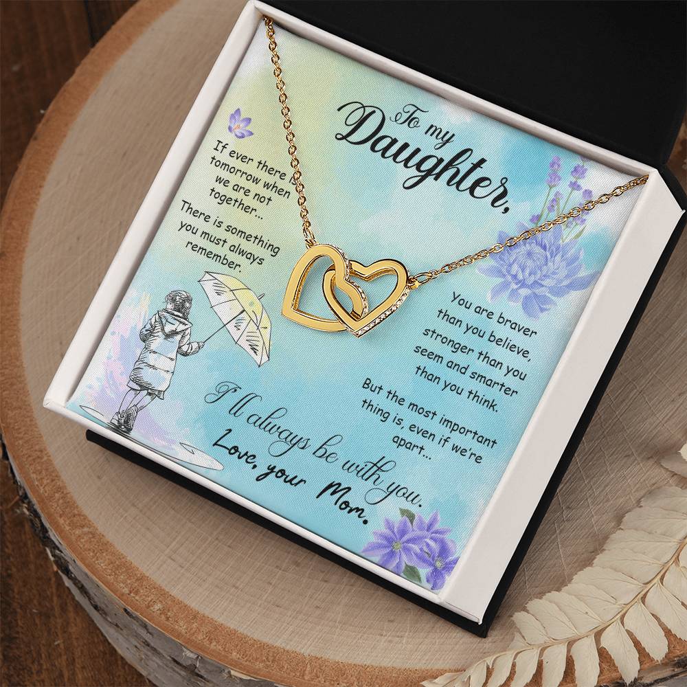 I Will Always Be With You Daughter Necklace Interlocking Hearts Necklace