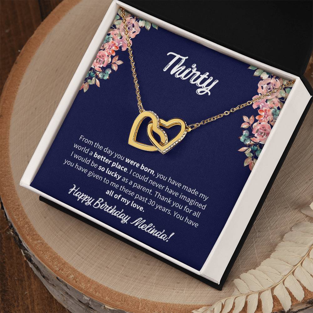 Thirty Birthday All Of My Love Interlocked Hearts Necklace Interlocking Hearts Necklace