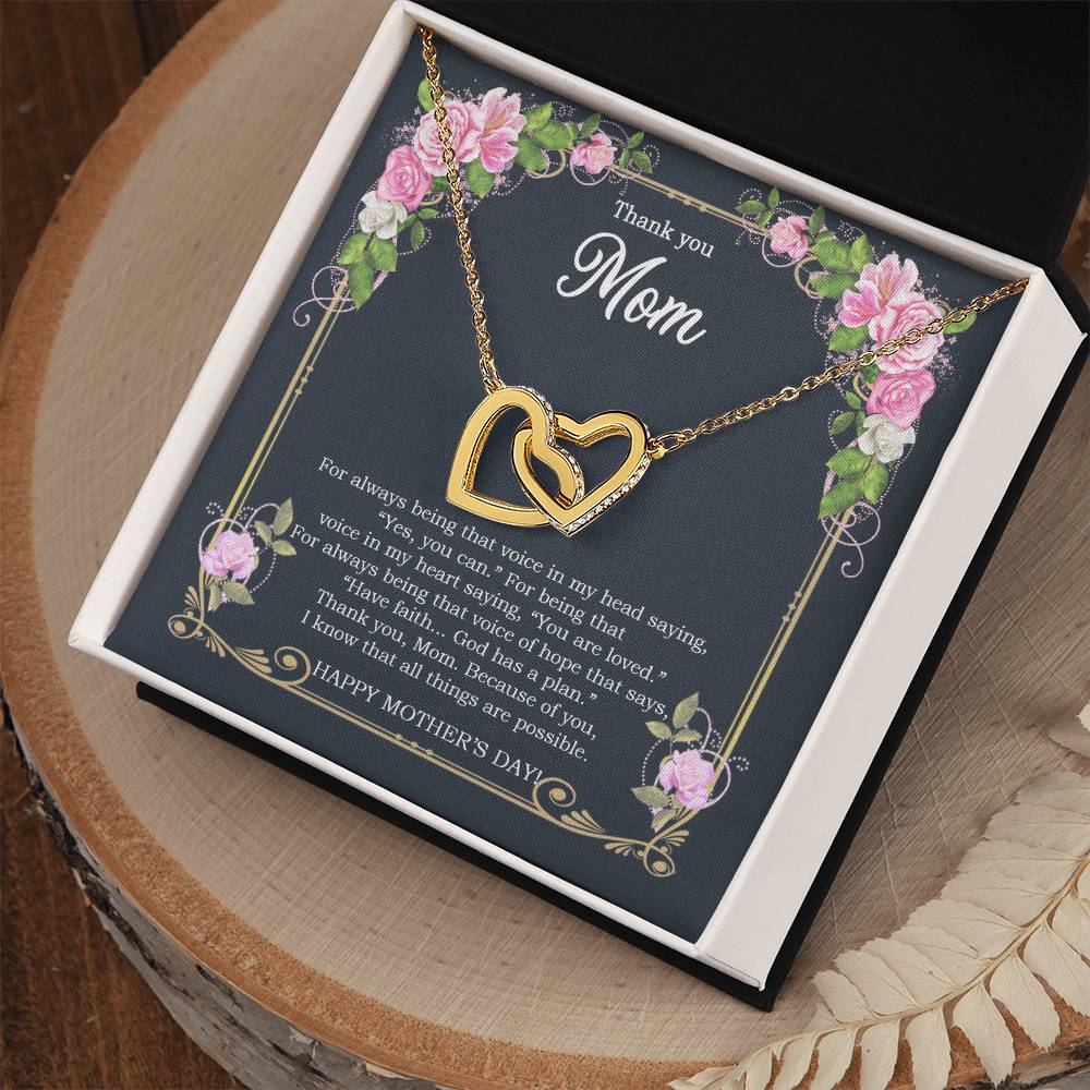 Thank You Mom - Mother'S Day Gift - Luxury Interlocking Heart Necklace Interlocking Hearts Necklace