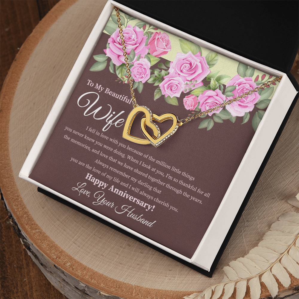 My Beautiful Wife - 2 Hearts Necklace Interlocking Hearts Necklace