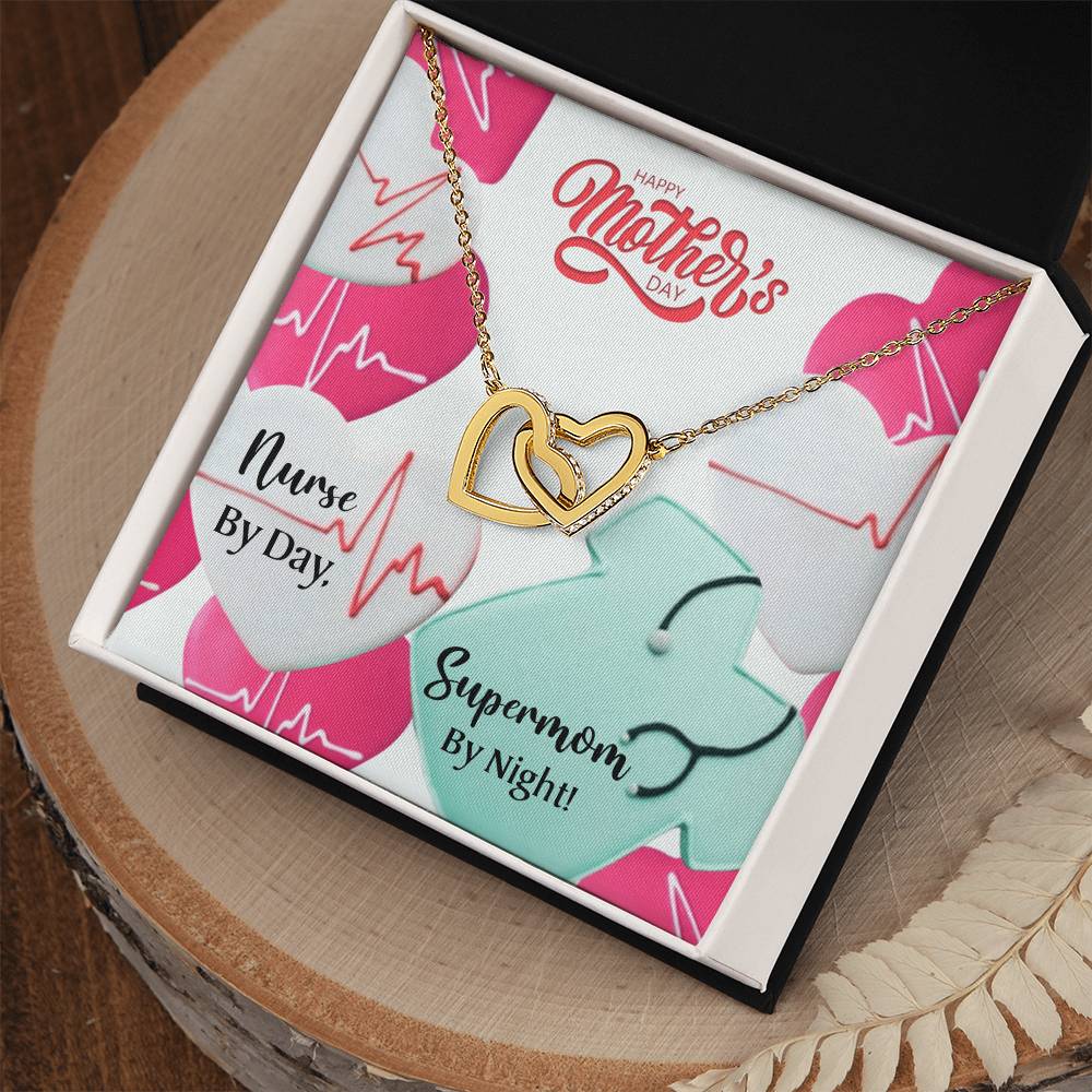 Happy Mother'S Day - Nurse Mom - Interlocking Hearts Necklace