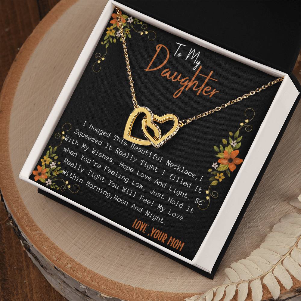 Gift For Daughterdouble Hearts Necklace For Daughter Interlocking Hearts Necklace