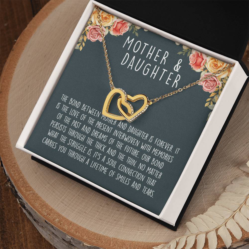 Mother Daughter Heart Necklace Interlocking Hearts Necklace