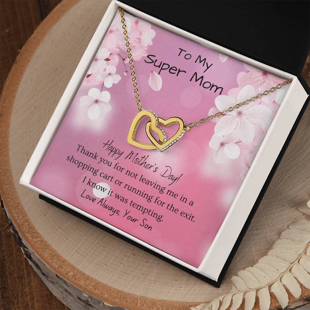 From Son To Mom Enduring Love Interlocking Hearts Necklace