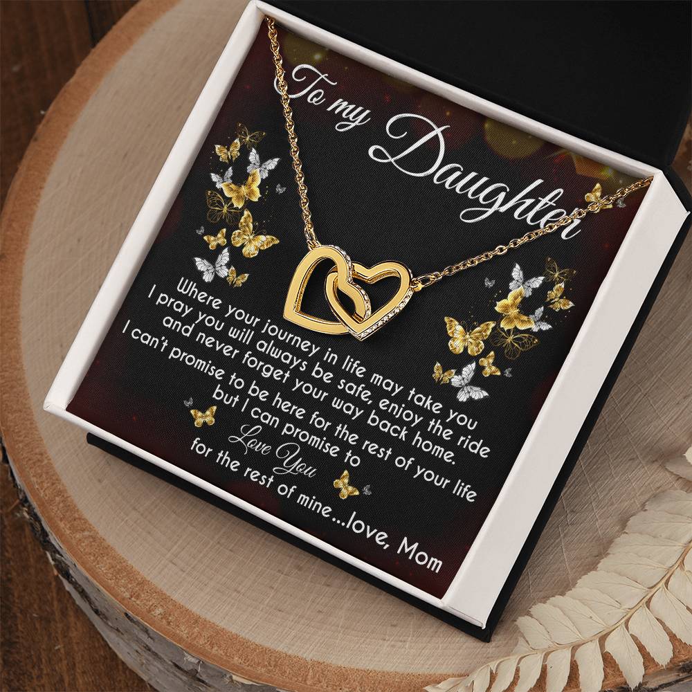 To My Daughter Interlocking Hearts Necklace