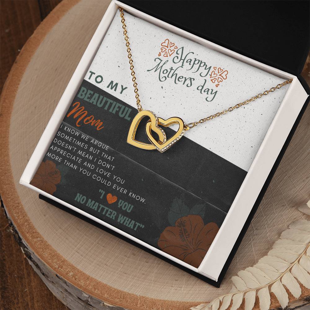 For Your Beautiful Mom On This Mother'S Day Interlocking Hearts Necklace