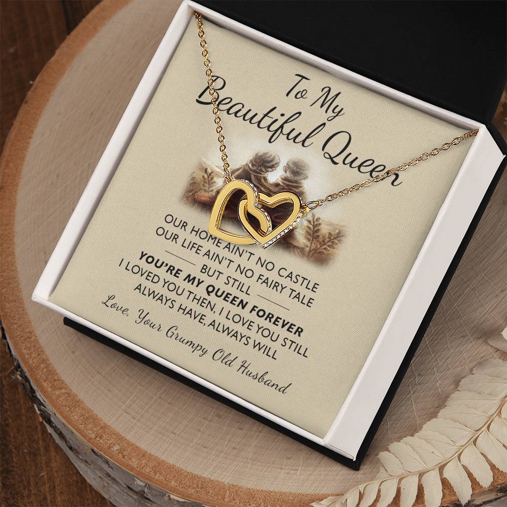 To My Queen - I Loved You Then Interlocking Hearts Necklace