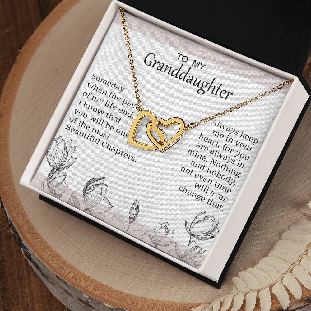To My Granddaughter - Interlocking Heart Necklace Interlocking Hearts Necklace