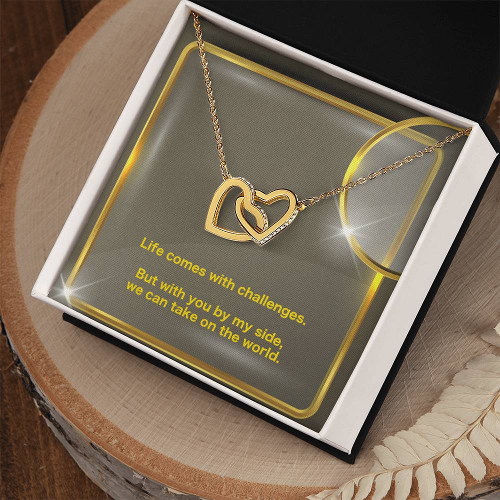 Take On The World Interlocking Hearts Necklace