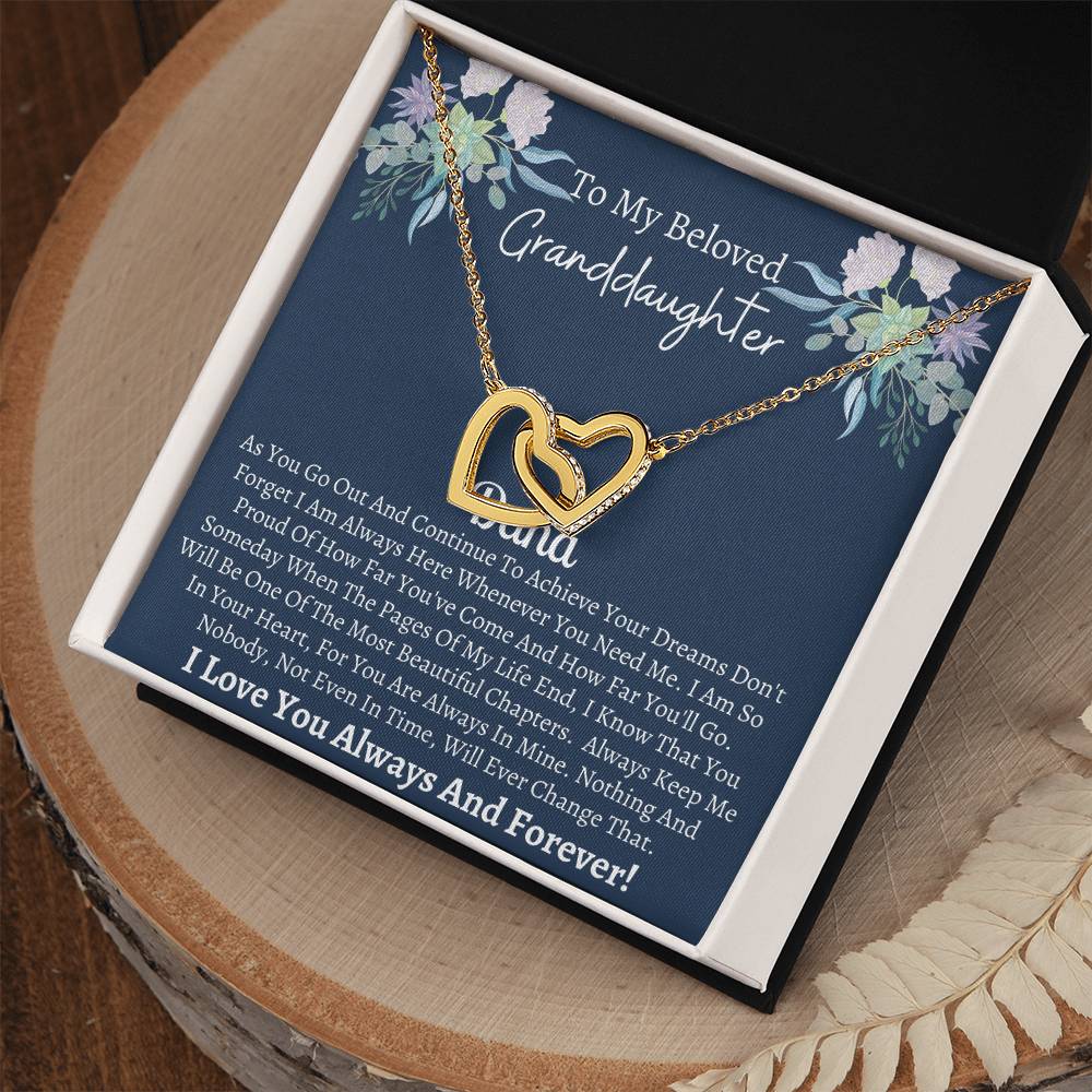 Granddaughter Gift Interlocking Hearts Necklace