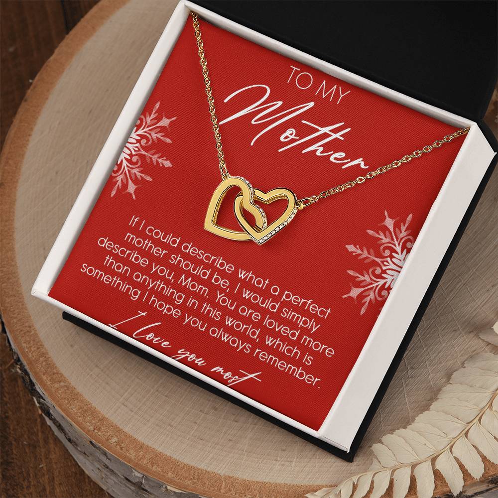 To My Mother Interlocking Hearts Necklace Message Card