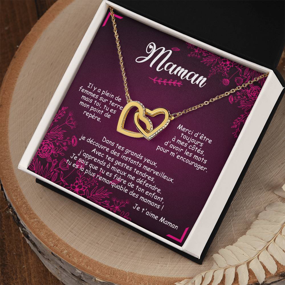 Maman Remarquable Cœurs Entrelacés Interlocking Hearts Necklace
