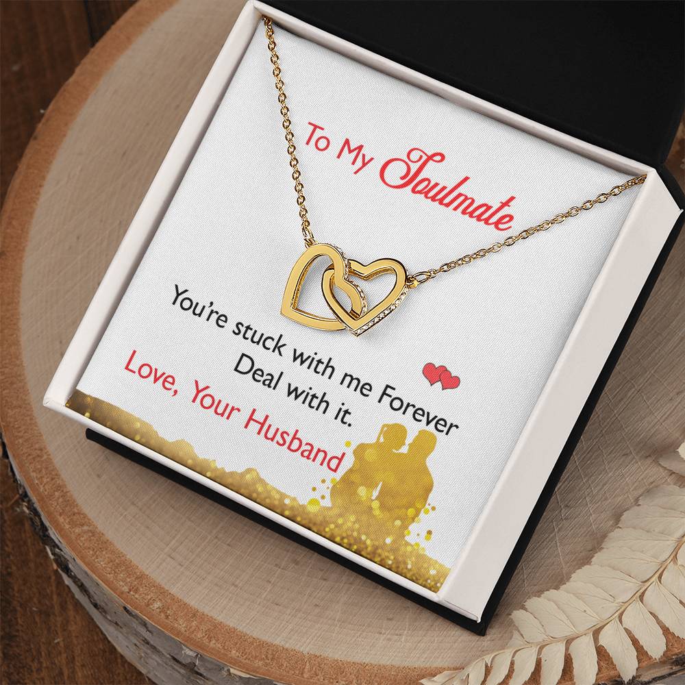 To My Wife - Black Friday Special Interlocking Hearts Necklace