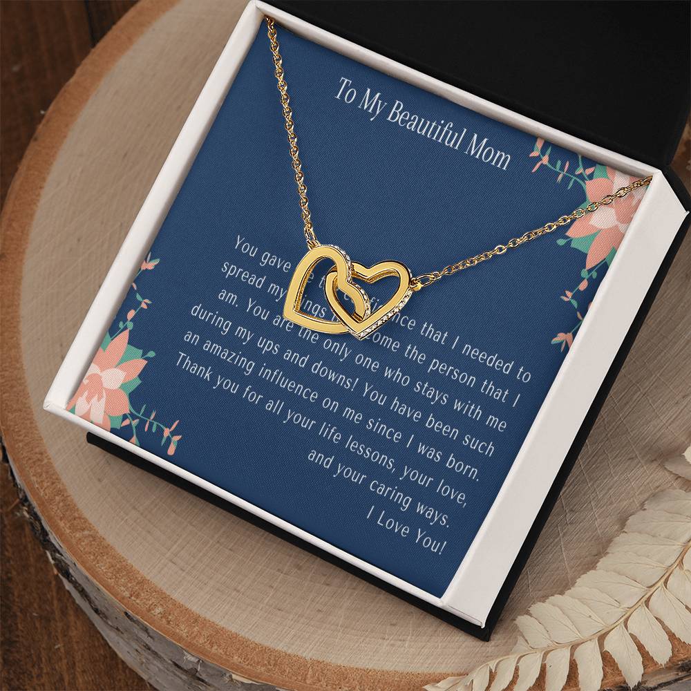 Mother'S Day Necklace To My Beautiful Mom Necklace Mothers Day Gift From Daughter Mom Gift From Son Mom Necklace Interlocking Hearts Necklace