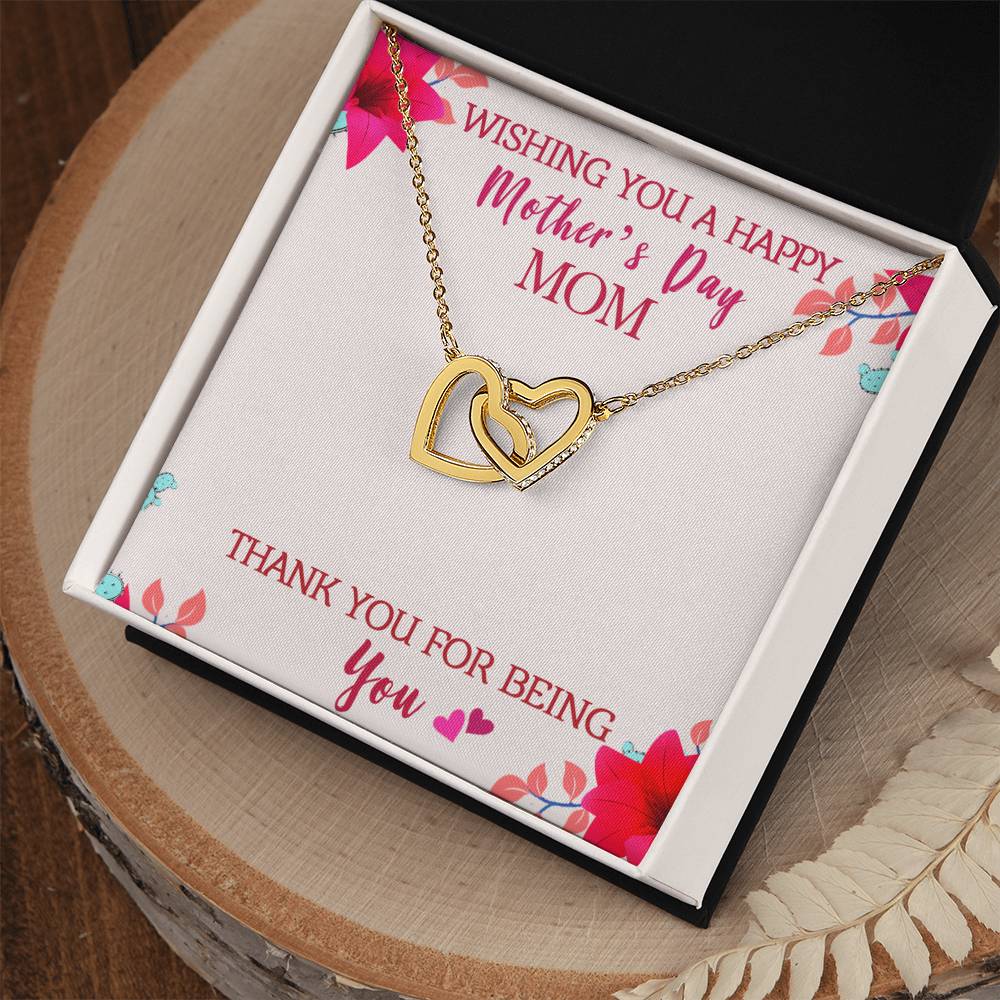 Best Gift For Mom Interlocking Hearts Necklace