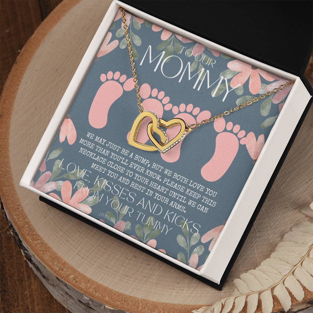 Twin Baby Gift Twins Baby Shower Future Mom Of Twins Twins Gender Reveal Twin Bump To Mom Gift From Twins Mothers Day Gift Twin Mama Interlocking Hearts Necklace