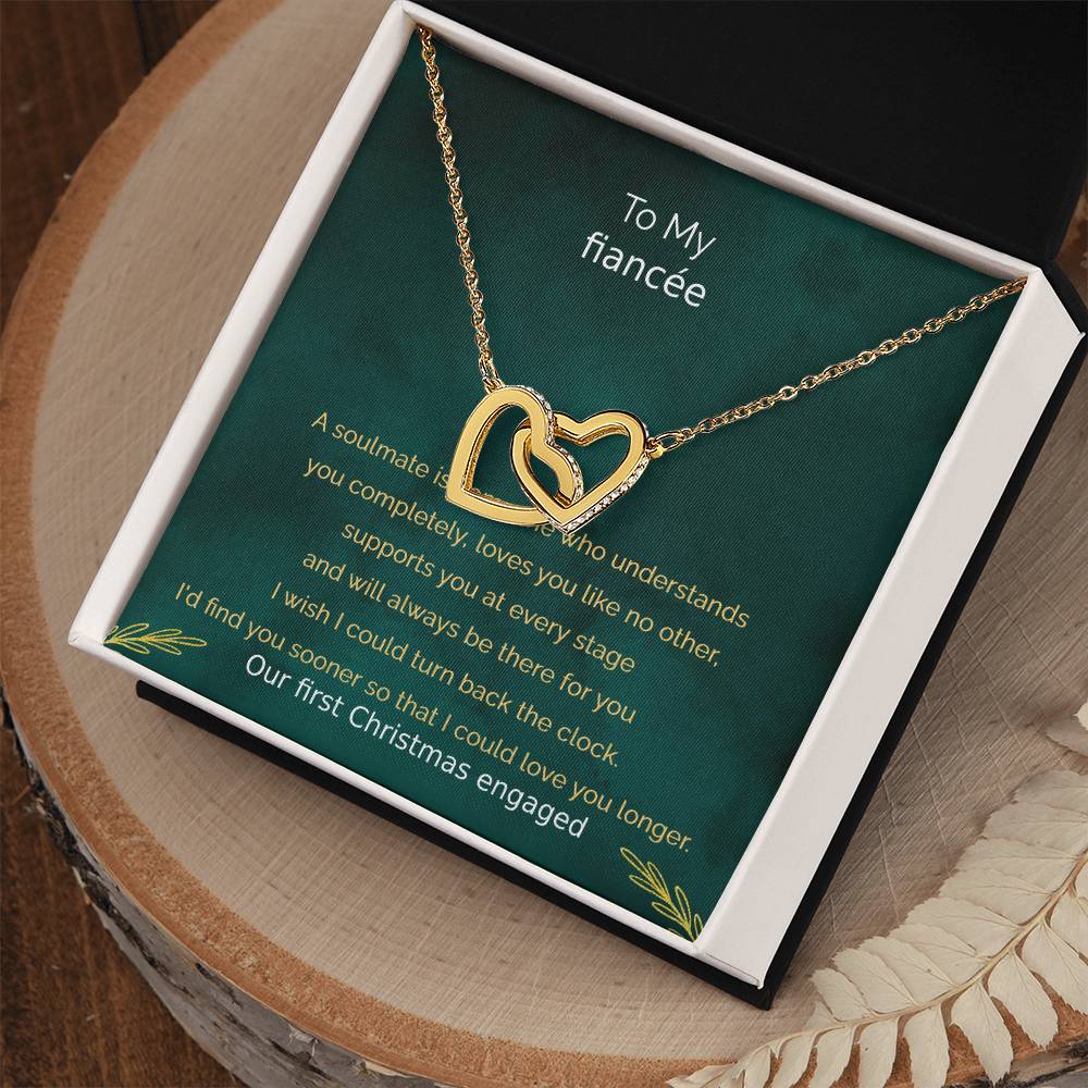 Engagement Gifts For Fiancee First Christmas Engaged Heart Necklace Giftfuture Wife Gift Interlocking Hearts Necklace