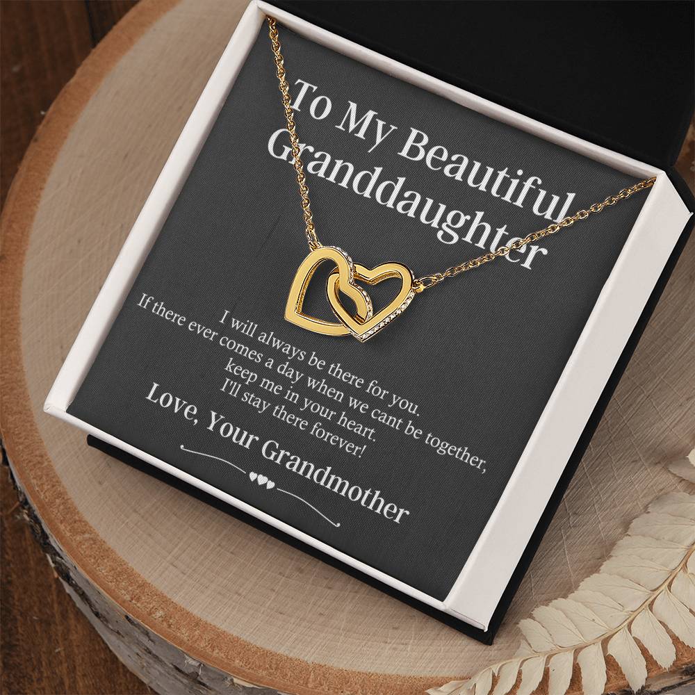 Gift To My Granddaughter - I Will Always Be There For You Interlocking Hearts Necklace