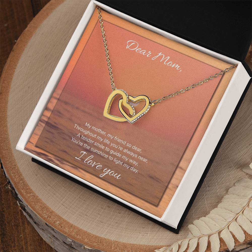 Dear Mom Interlocking Hearts Necklace