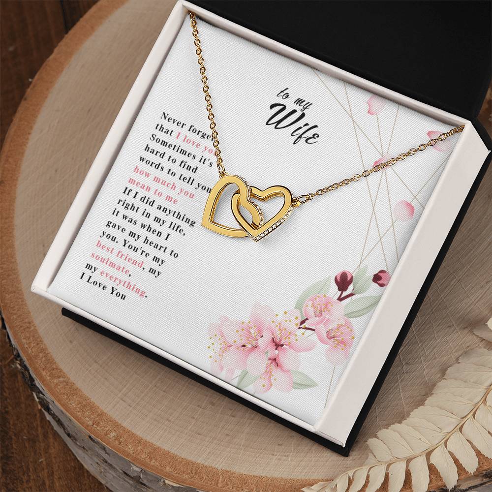 To My Wife Interlocking Hearts Necklace