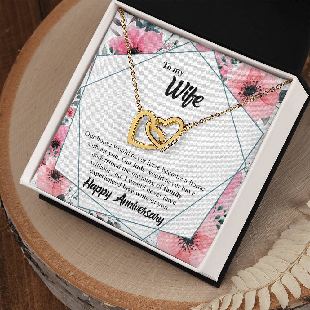 Interlocking Hearts Anniversary Necklace Gift For Wife Interlocking Hearts Necklace