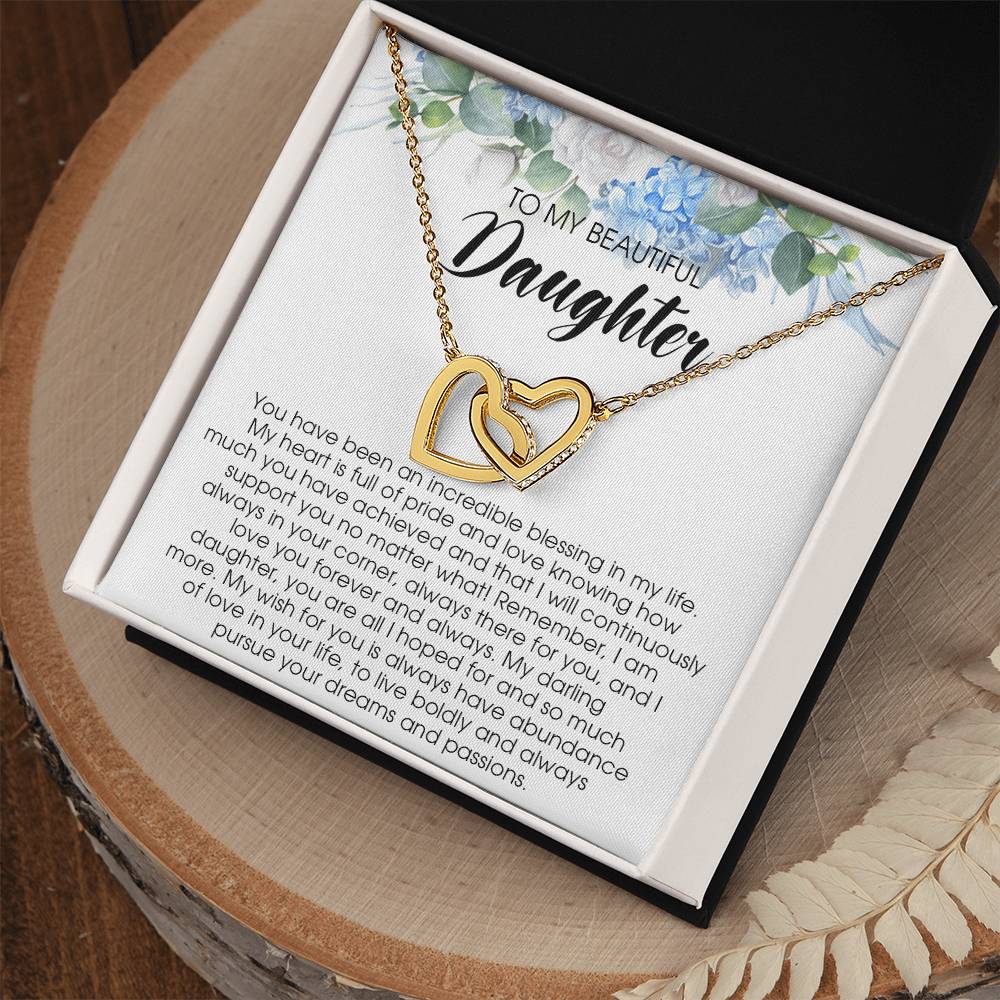 To My Beautiful Daughter Necklace Gift For Daughter From Mom Daughter Necklace Interlocking Hearts Necklace