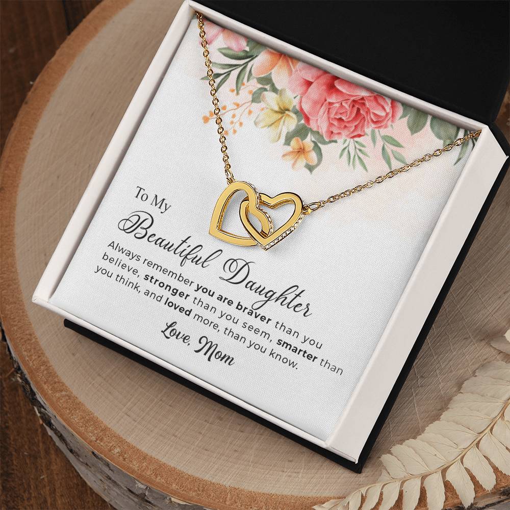 Best Gift For Daughter From Mom - Interlocking Hearts Necklace