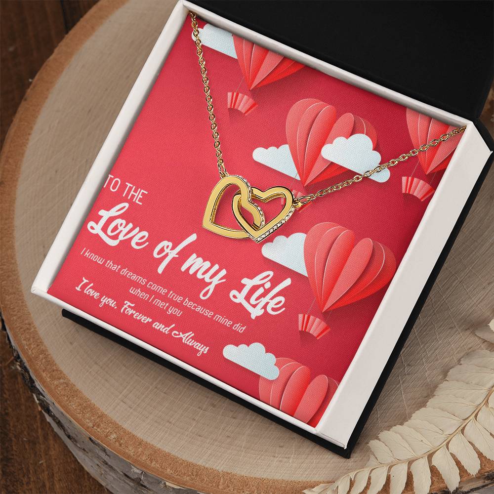 To The Love Of My Life To The Love Of My Life Necklace To My Wife Necklace Girlfriend Necklace Personalized Girlfriend Necklace Gift Interlocking Hearts Necklace